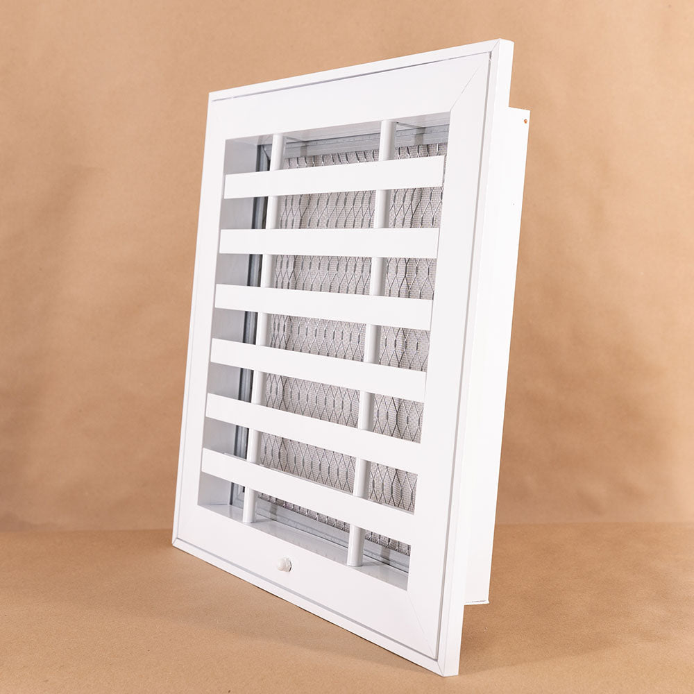 Architectural 12x12 air return grille with durable vented design
