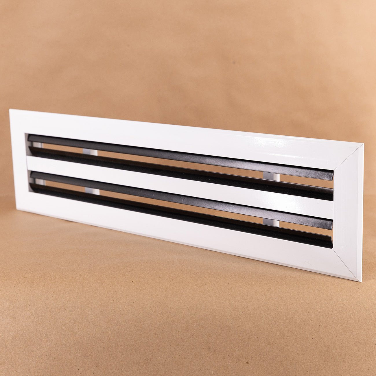 White 24x4 linear slot diffuser with directional airflow dampers