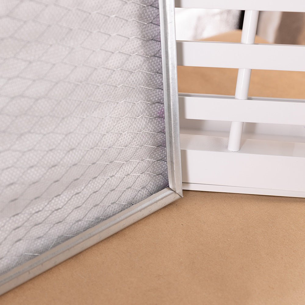Close-up of washable filter inside 30x18 return air grille