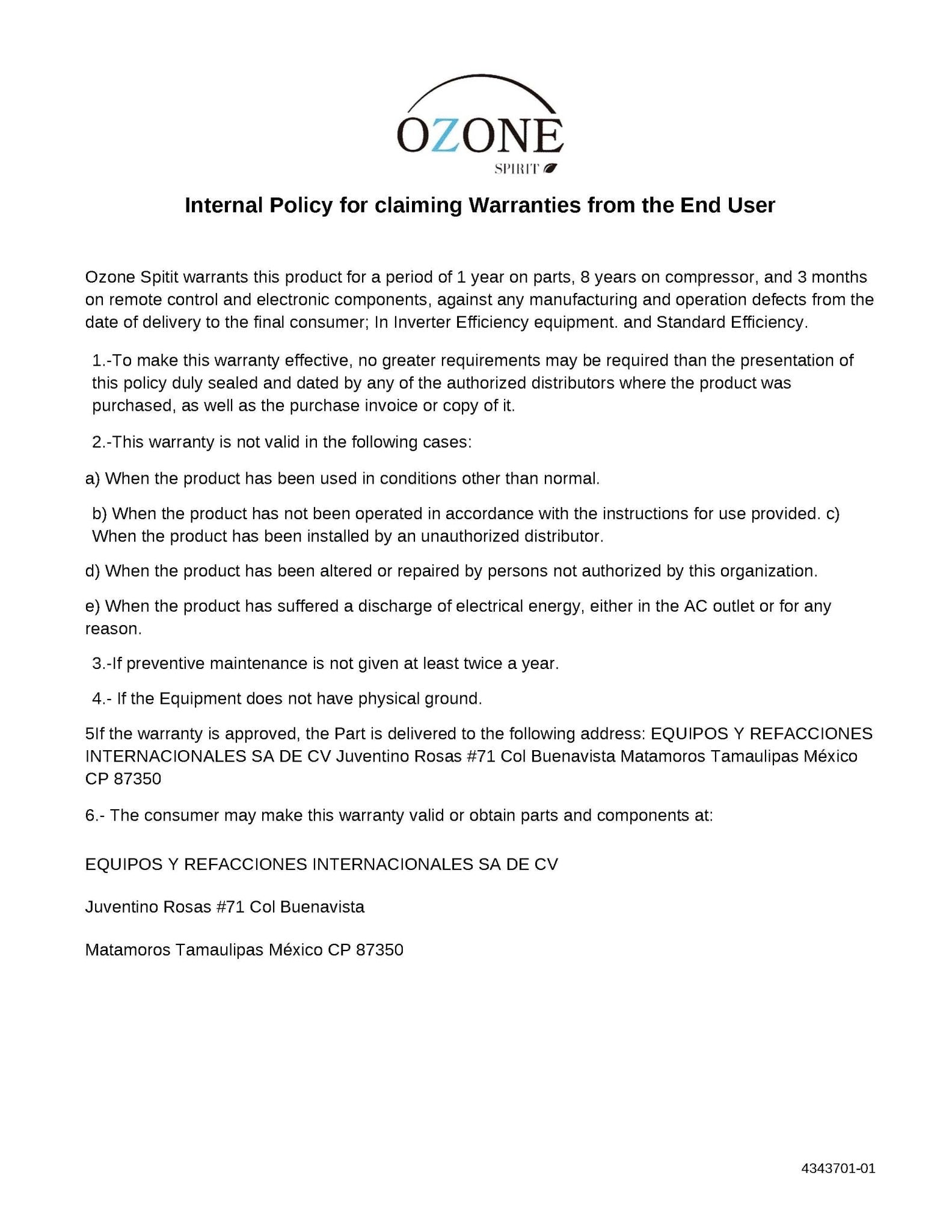 Ozone Spirit 12,000 BTU 1-Ton 115V 23 SEER Inverter Mini Split Heat Pump - EZFlow Diffusers